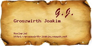 Groszwirth Joakim névjegykártya